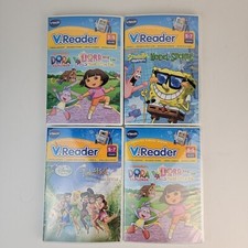 VTech V.Reader Learning System Video Game Cartridges Lot of 4 New Dora Tinkerbel