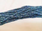 15.2"4mm natural south sea genuine black blue unfinished pearl necklace DIY