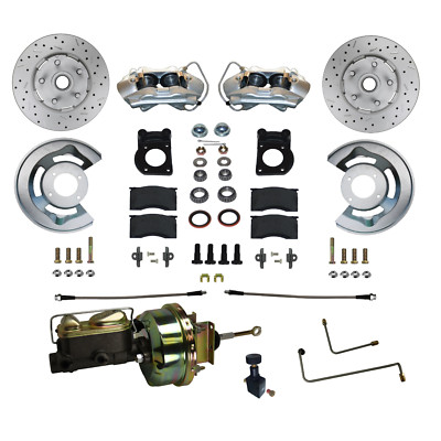 Power Disc Brake Conversion Kit 1964 1965 1966 Ford Mustang auto V8 Drilled Rtrs