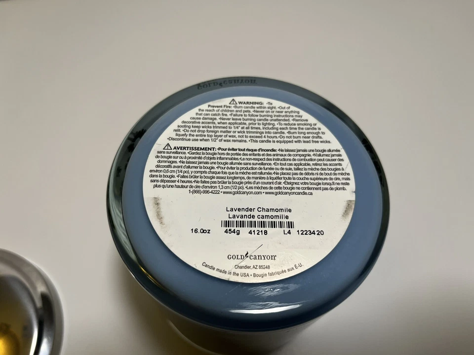 Gold Canyon Lavender Chamomile 16 oz. Double Wick Candle ~Rare - New - Image 3 of 3