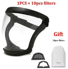 Maschera di protezione  facciale trasparente schermo protettivo viso + 10 filtri
