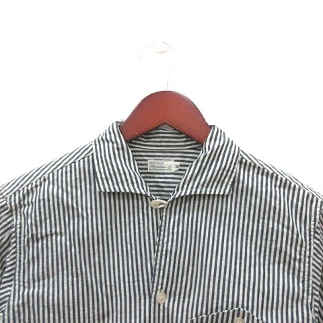 Warehouse Shirt Striped Short Sleeve 36 S Navy White MS Used Warehouse Shirt Striped Short Sleeve 36 S Navy White MS Used