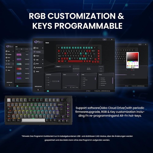 Akko 5075B Plus Mechanical Gaming Keyboard Multi Modes (BT5.0/2.4Ghz/Type C) - Picture 2 of 6