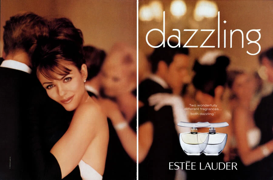 1999 Estee Elizabeth Liz Hurley Dazzling perfume 2 page MAGAZINE