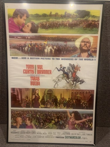 Original 1962 Taras Bulba Movie Poster 27 x 41 Yul Brynner Tony Curtis