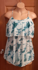 Unbranded Blue 2 Piece Swim Suit Layered Removable Pads Plus Size 4XL
