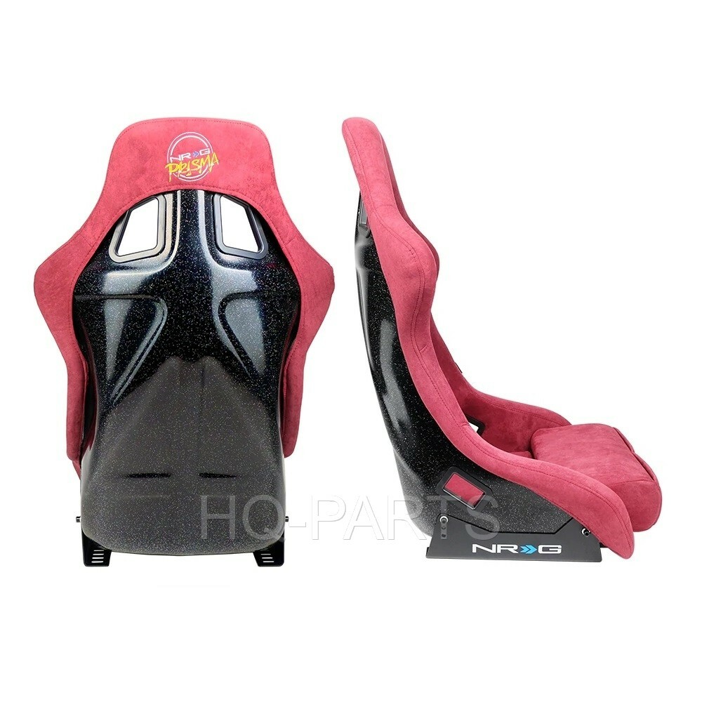 NRG PRISMA FIXED BACK BUCKET RACING SEAT MAROON ALCANTARA LARGE | eBay