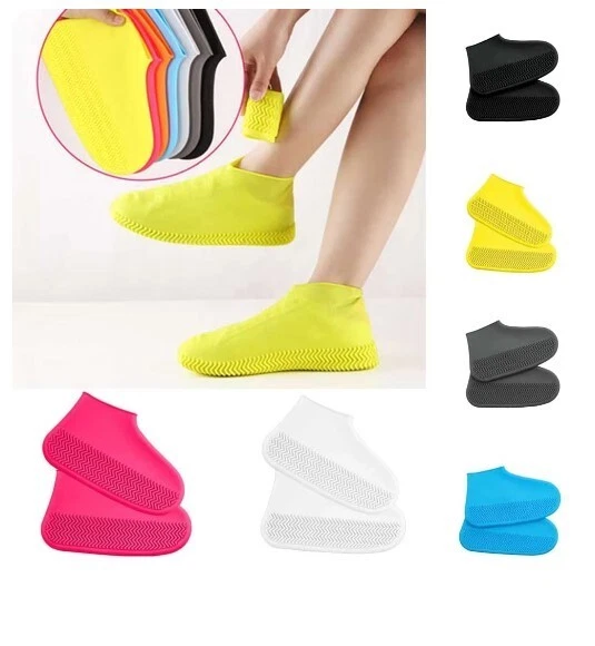Capa de sapato de silicone externa antiderrapante impermeável capa de sapato botas de chuva grossas M G - Imagem 4 de 4