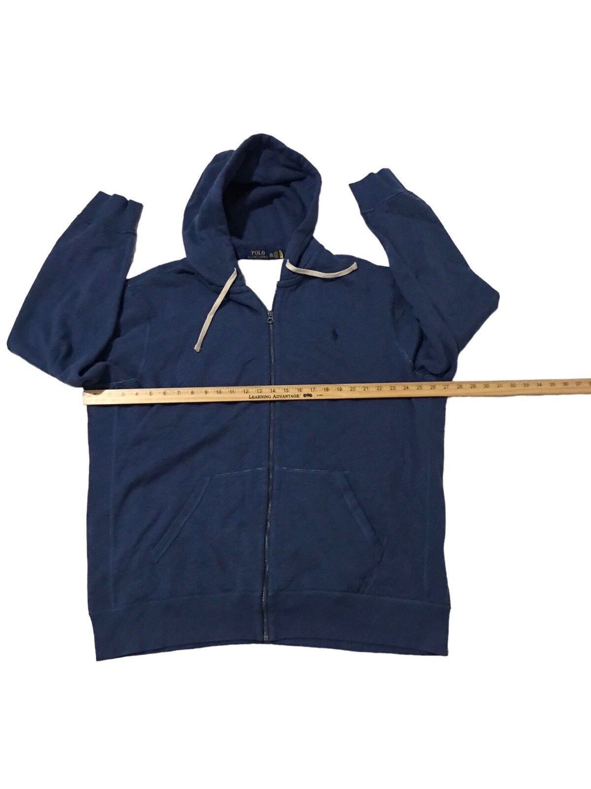Polo Ralph Lauren giacca uomo XXL blu full zip cappuccio tasche felpa pony