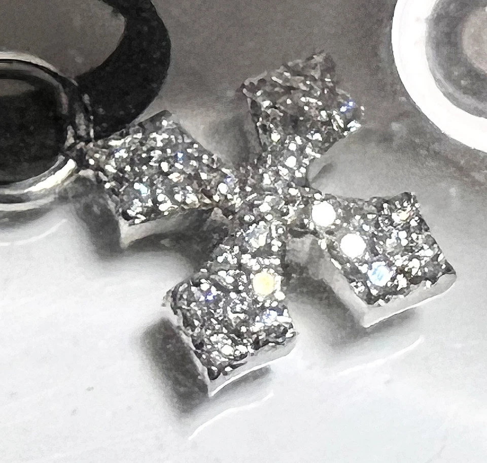 Collar colgante reversible cruz circonita cúbica bebé rey/reina para pocos elegidos nuevo con etiquetas Foto 4 de 4