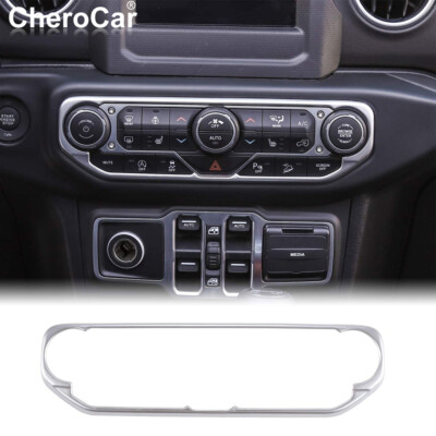 Center Control Air Conditioner Switch Panel Cover Trim for Jeep Wrangler JL JLU