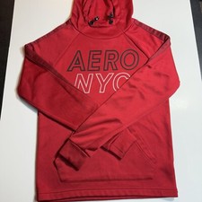 Adult Extra Small Aeropostale Polyester Pullover Hoodie Sweatshirt Aero NYC Red