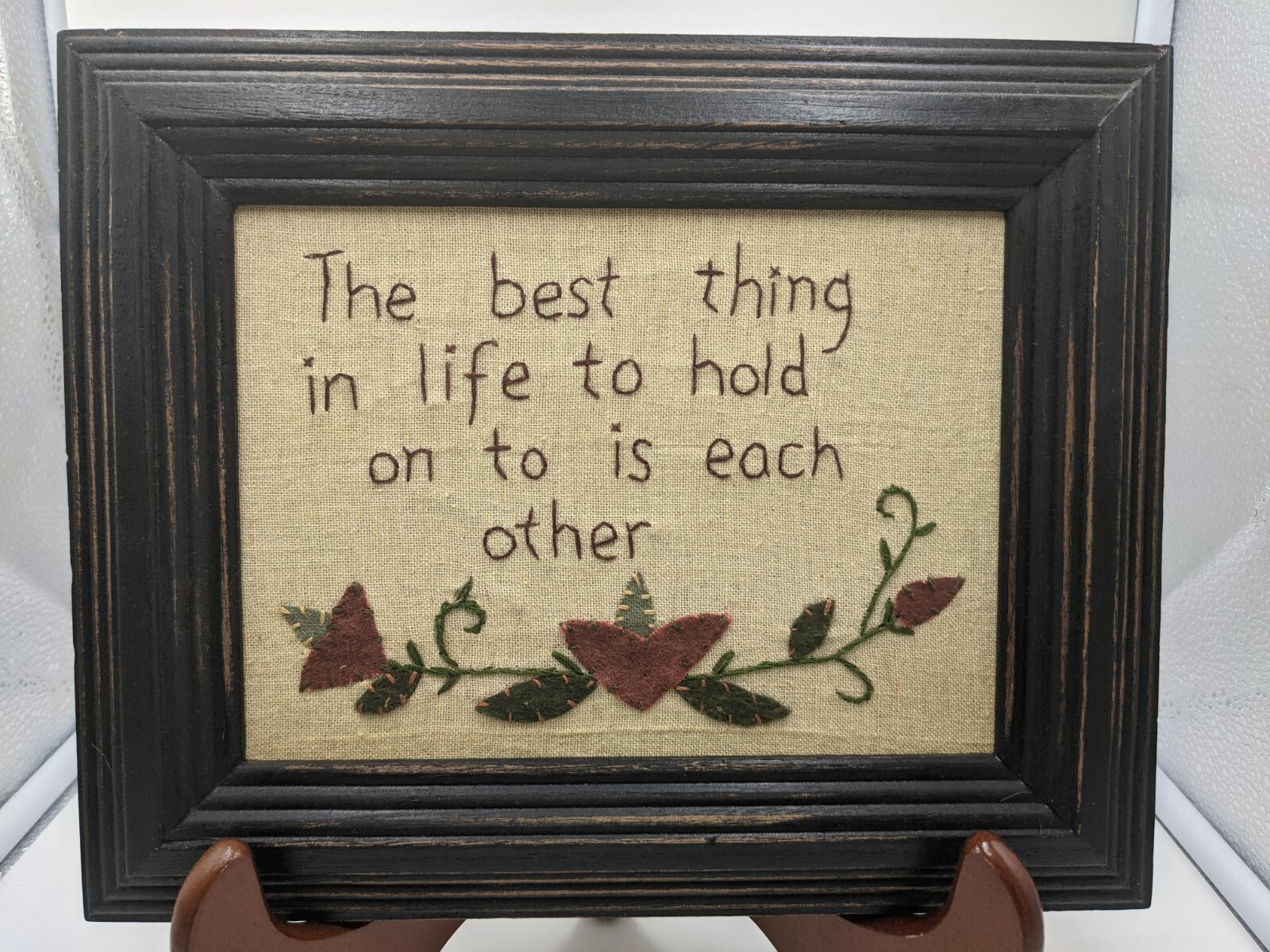 Embroidery & Applique Wall Art The Best Thing To Hold On To Is Each Other 8 x 10