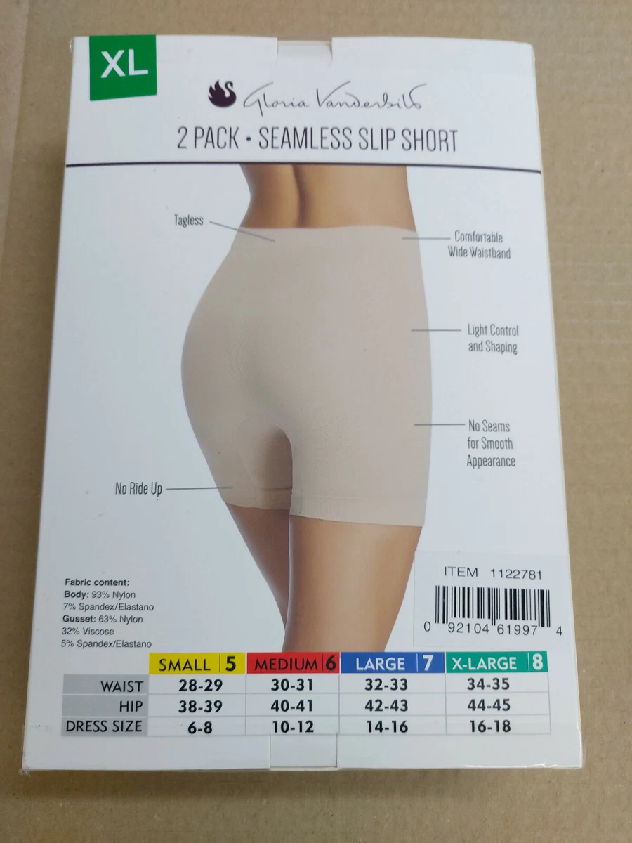 Seamless Shapewear Shorts by Gloria Vanderbilt 2 Pack XL UK 16 18