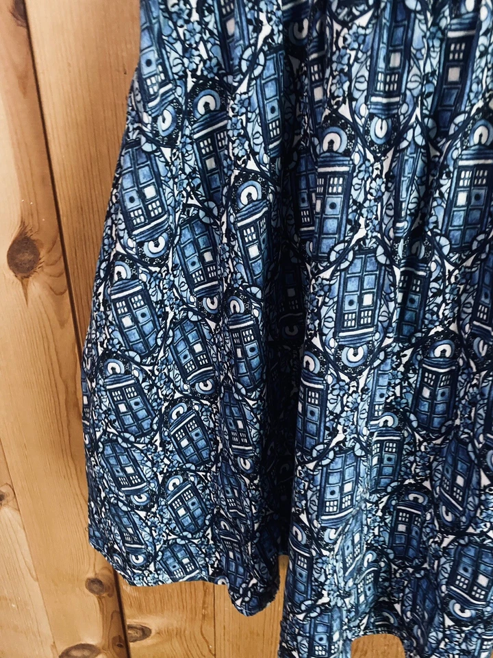 Vestido DR WHO BBC Tardis ajustado y acampanado ~ tema candente ~ brazos grandes ALTERADOS para mujer’s Foto 2 de 4