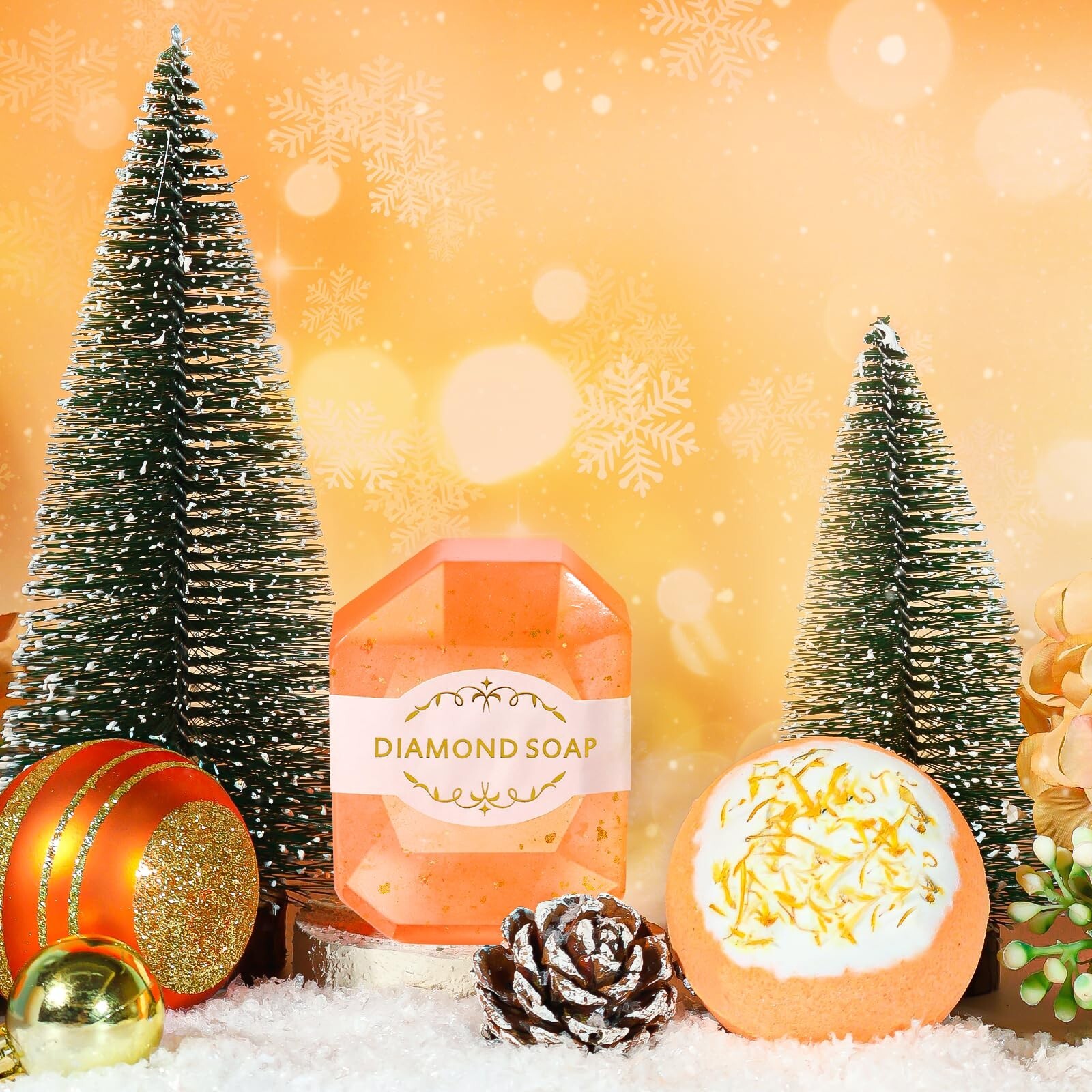 Birthday Gifts for Women, Get Well Soon Gifts, Orange Relaxing Spa Gifts Bask...