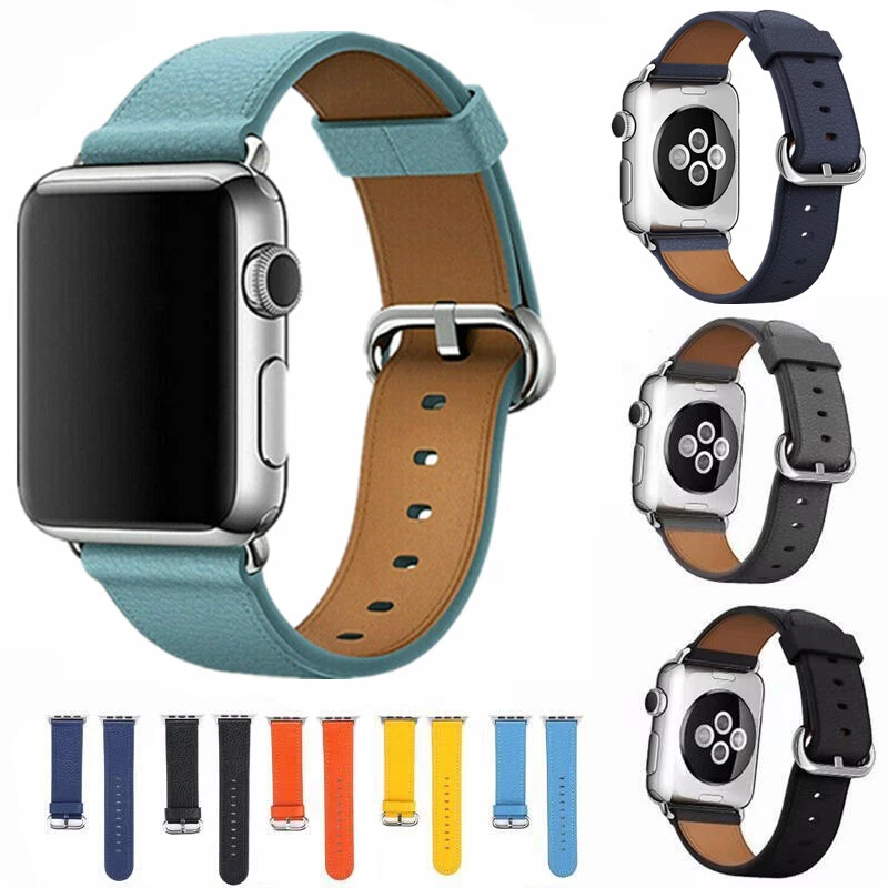 Leather Watch Strap for Apple iWatch Series 8 7 6 5 4 SE2 38/40/41mm, 42/44/45mm - Image 2 of 4