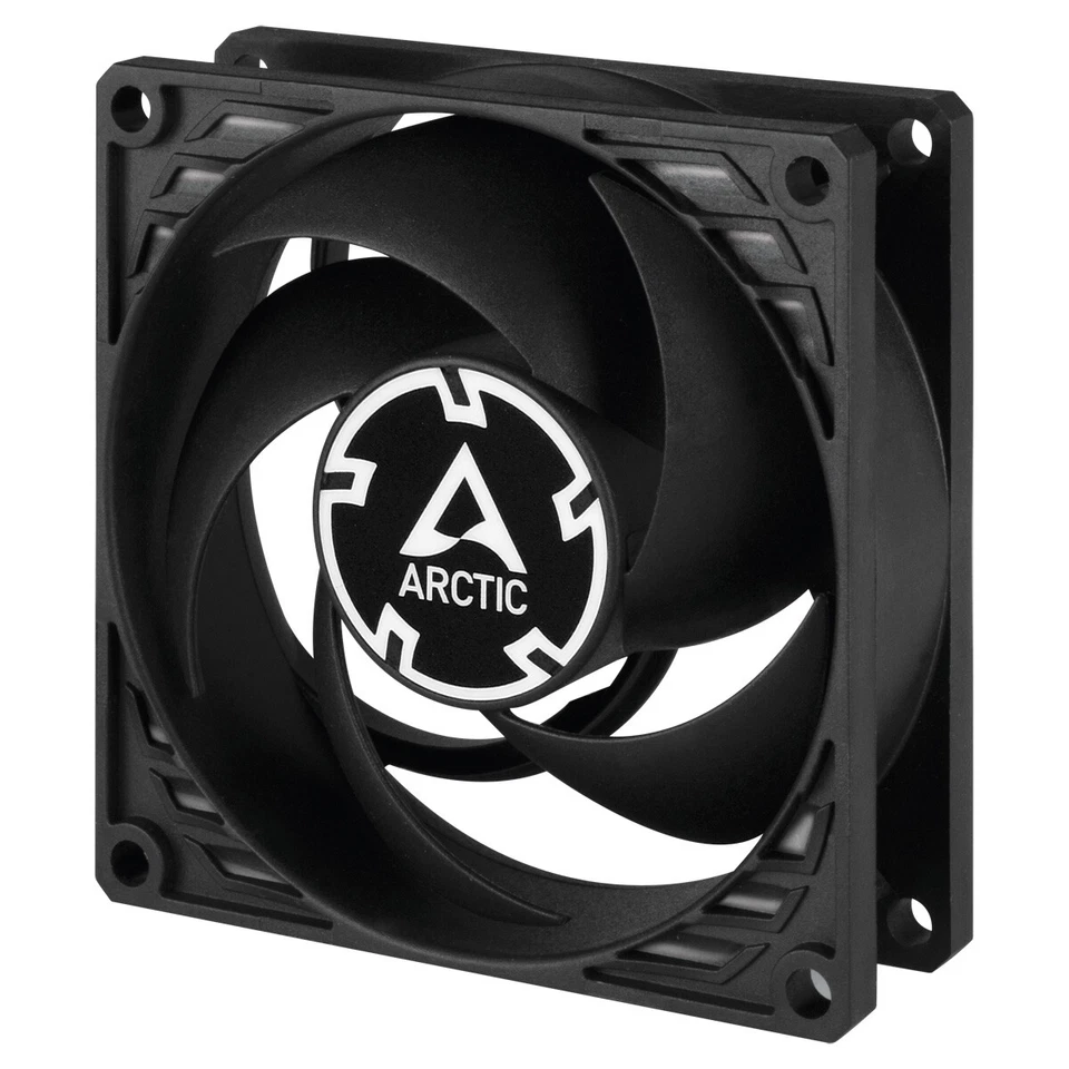 4 x Pack ARCTIC P8 Silent 80mm 8cm Black PC Case Fans 1600RPM 15.6CFM 12V 3-Pin - Image 2 of 4