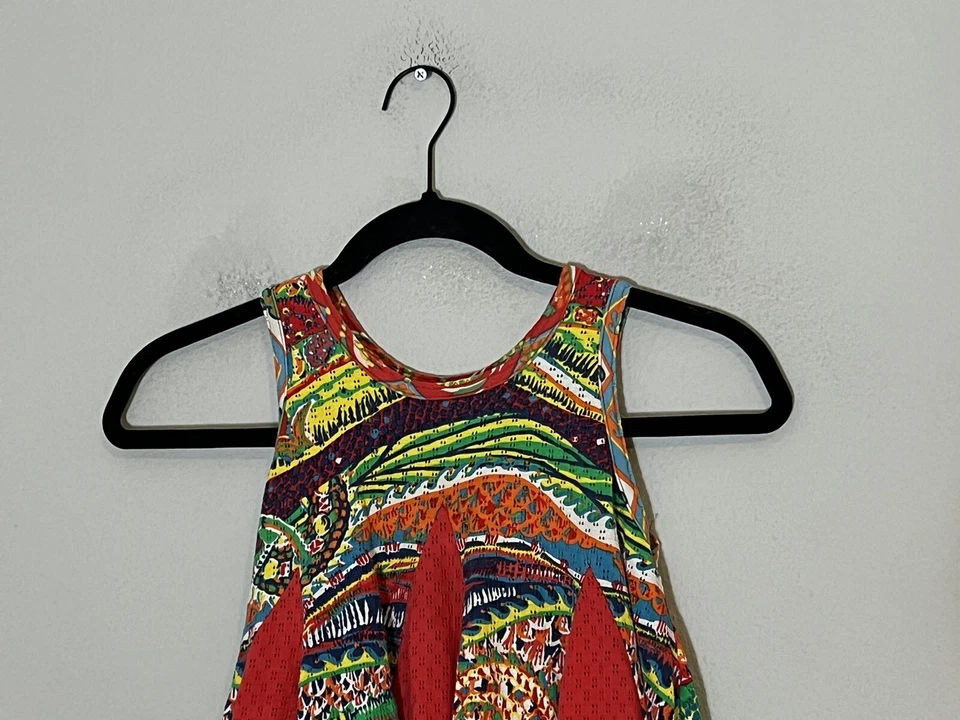 Missoni Girls Vintage 70’s Colorful Sleeveless Eyelet Dress 8 Yrs Size 128 - Image 2 of 4