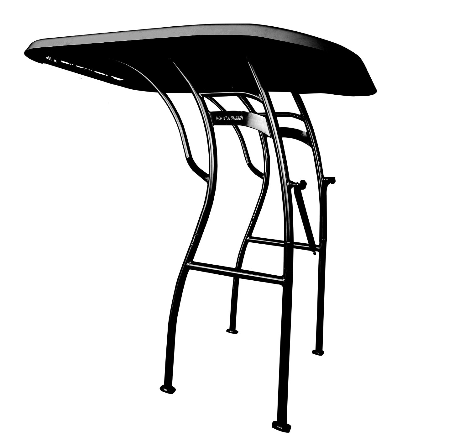 Dolphin Pro3 Heavy Duty Boat T Top Hard Top Black + 40in L Cushion Leaning Post