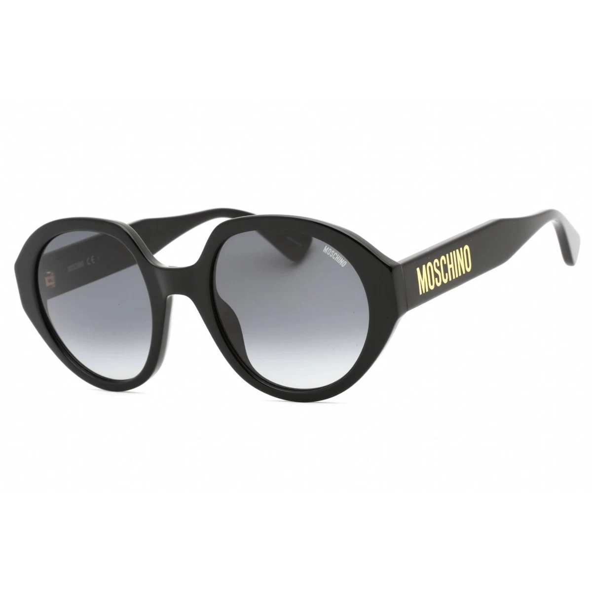 Moschino Grey Blue Periwinkle Round Sunglasses Black Lenses Boho Cottagecore Western Boho Round Sunglasses – Oversized Black Lenses with  main image 2