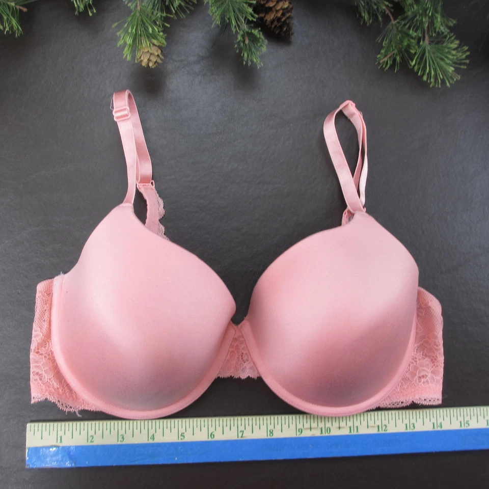 Sujetador Gilligan & O'Malley 36D Rosa Encaje Con Aros Acolchado Cierre Ajustable Espalda Foto 2 de 4