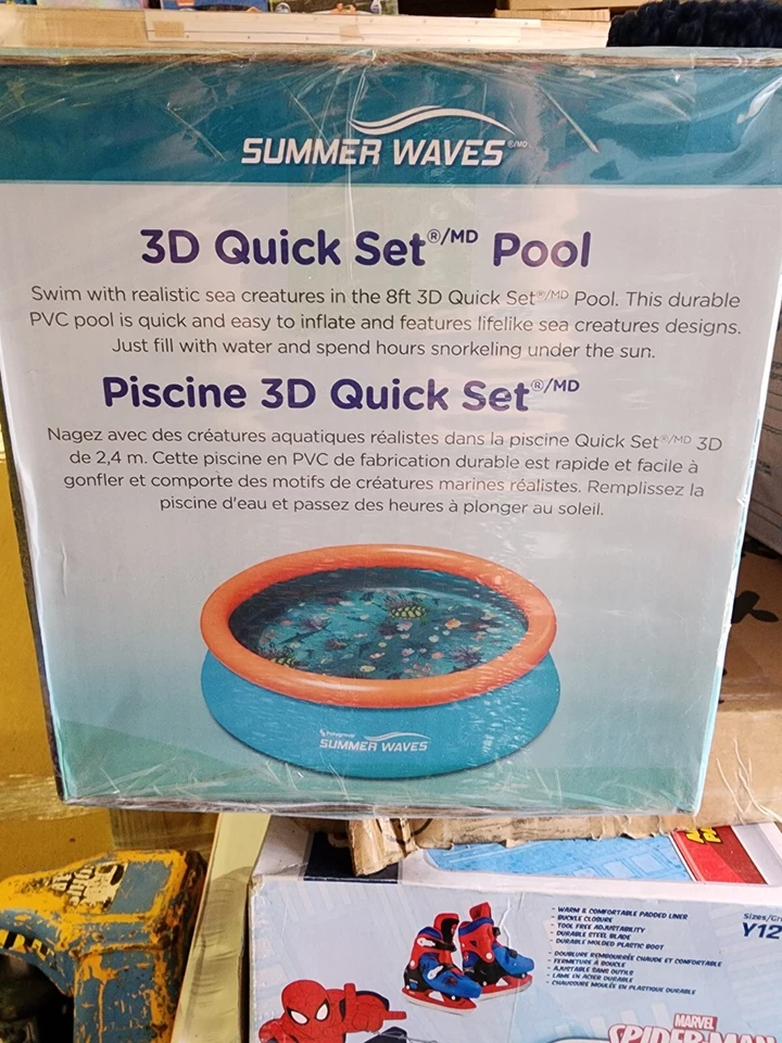 Piscina inflable de acción 3D de 8 pies Summer Waves con gafas 3D Foto 2 de 4