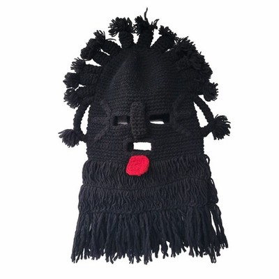  NEW Handmade  Aya Huma Diablo Umo Inca's Adult Mask Ecuador Black Inti Raymi 