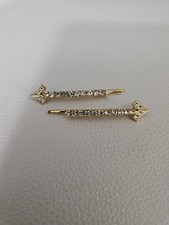 New Pair Of Gold-tone Arrow Rhinestone Bobby Pins - Barrettes - Hair Jewelry