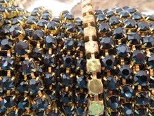 3 Ft. Swarovski Rhinestone chain 29ss Jet/Brass.