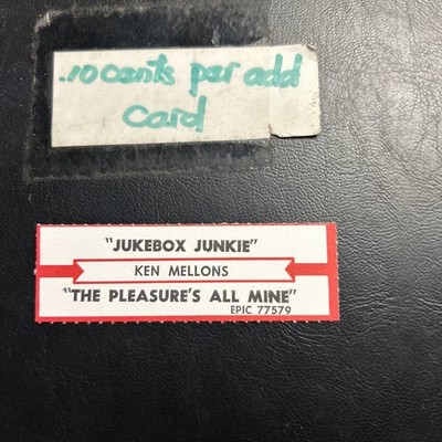 1 JUKEBOX TITLE STRIP Ken Mellons Jukebox Junkie/The Pleasures All Mine Epic 45