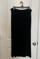 VTG Choices Womens Y2K Slinky Maxi Skirt Size L Black Made In USA Slit