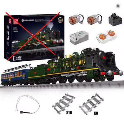 Mould King 12025 ''Orient Express'' Dampflokomotive Zug  inkl. Schienen NEU