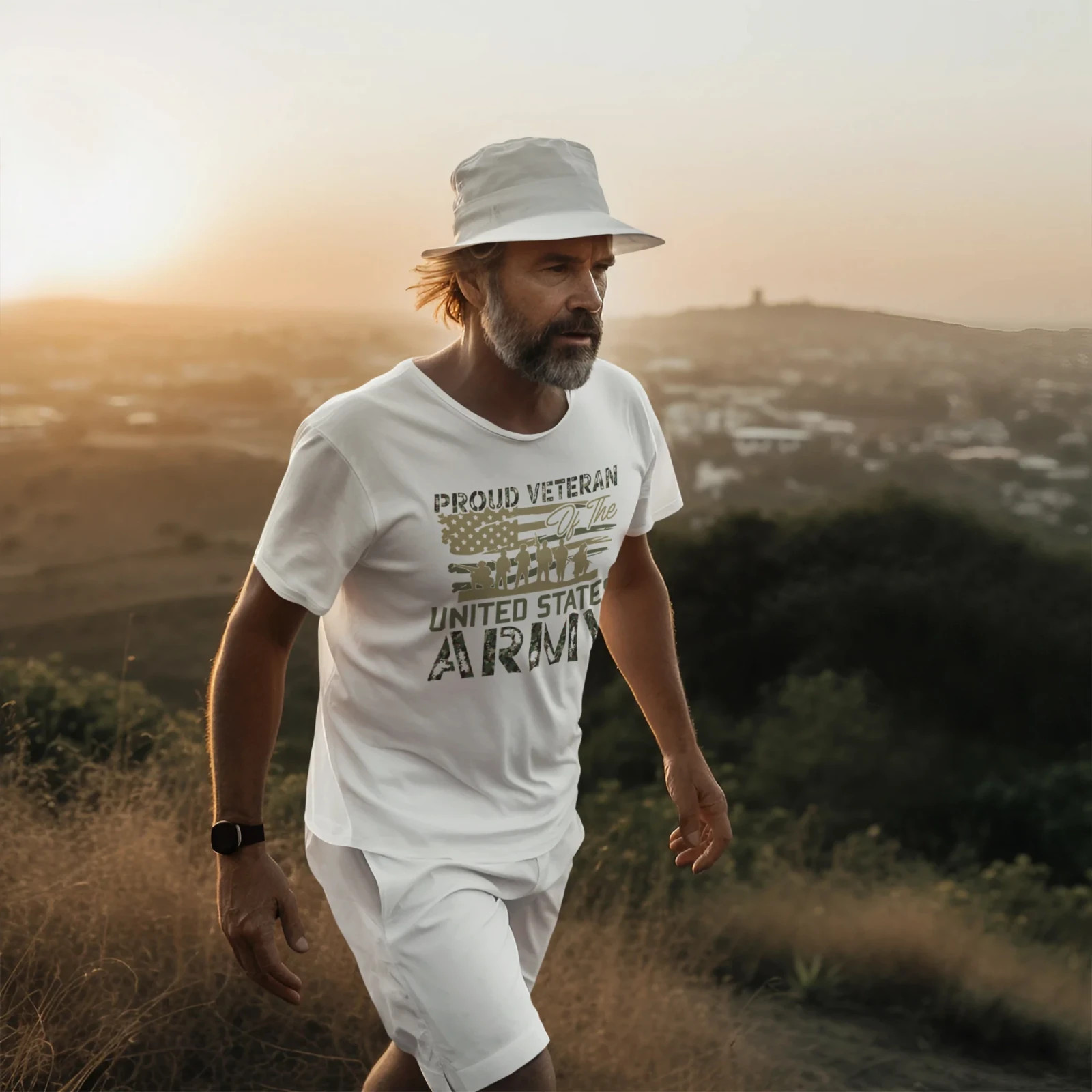 Round neck classic fit T-Shirt for US army veterans