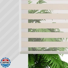 Joydeco Cordless Zebra Blinds for Windows, Dual Layer Light Control Window Bl