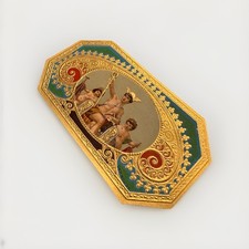 Antikes Zigarrenetikett Hermes Merkur Gott Caduceus neuwertig geprägt Litho DEP 80235