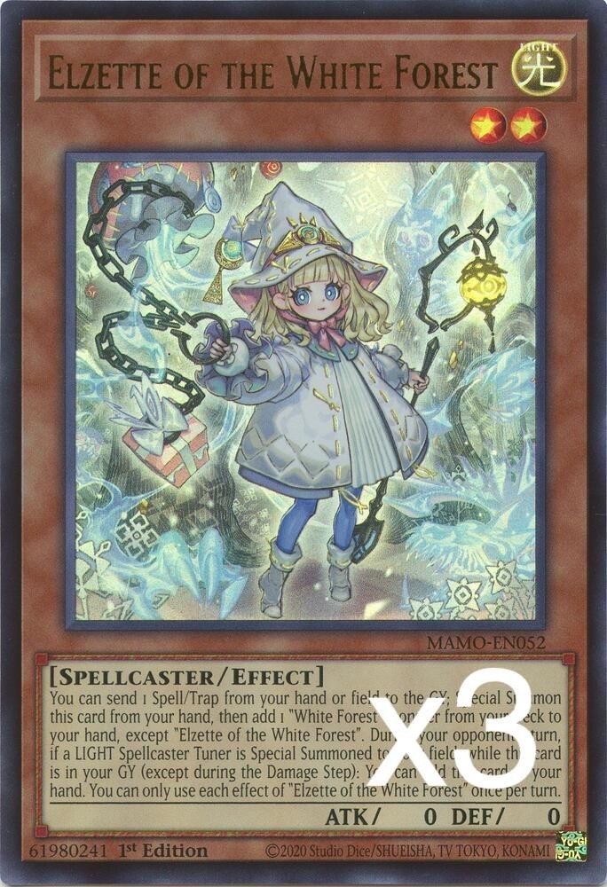 3X Yugioh Elzette of the White Forest MAMO-EN052 Ultra Rare 1st Edition NM