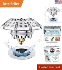 Universal Tub Stopper Bathtub Drain Plug, Pop Up Tub Drain Hair Catcher, Drai...