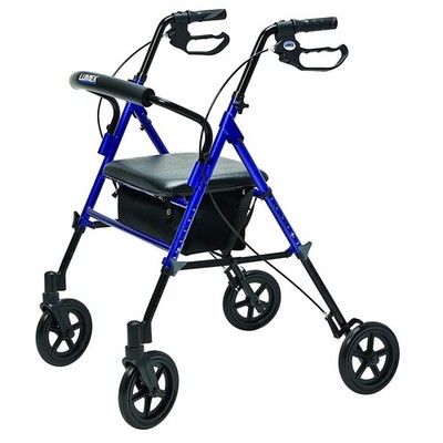 Lumex Set n' Go Wide Rollator, Height-Adjustable Walker with Wide Seat, Short...