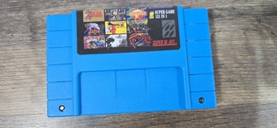 121 in 1 Multi Game Cartridge SNES - 16Bit Classic Game Consoles - Rare - Blue