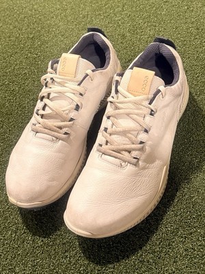 Ecco Shoes Men's Biom Hybrid 3White Leather Golf Sneakers Shoes Size 44 10-10.5 