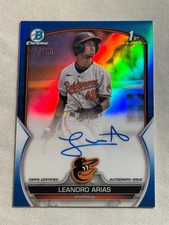 Leandro Arias Bowman Chrome 2023 Blue Refractor /150 Auto