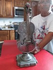 Large Rare Antique Figural VIOLIN - SILVER Plated - THORENS - MUSIC BOX  15 in — photo 2
