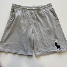 Polo Ralph Lauren Boys XL 18-20 Big Pony Sweat Shorts Gray Drawstring