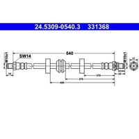 Bremsschlauch ATE 24.5309-0540.3 FüR Ford Mondeo I Turnier Cougar