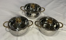Set of 3 Command Performance Gold 3 Qt Pots w...