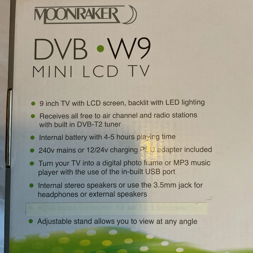 Lorry Van LCD MINI TV Receives free to air channels DVB-W9 9" - 12 24 240V - Image 4 of 4