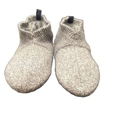 BOMBAS Women's Knit Gripper Slippers Lined Slip-On Round Toe Heather Gray Medium