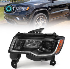 Left Headlight Assembly for Jeep Grand Cherokee 2017-2021 Only for Halogen T...