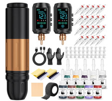 Complete Wireless Machine Pen Tattoo Gun Kit 1600mAh Battery